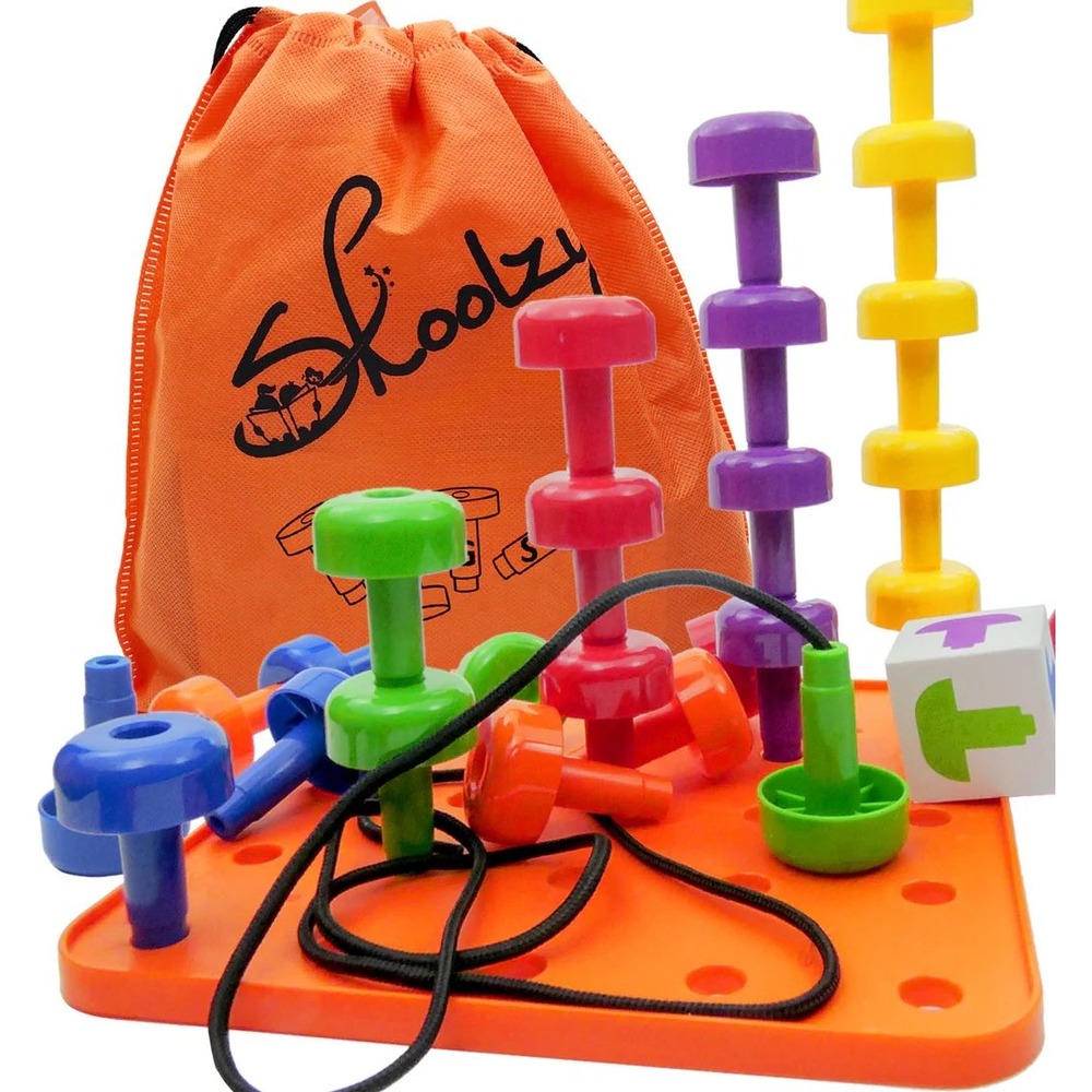 Skoolzy Peg Board Set Toddler Educational Toy Colorful Montessori New Sealed